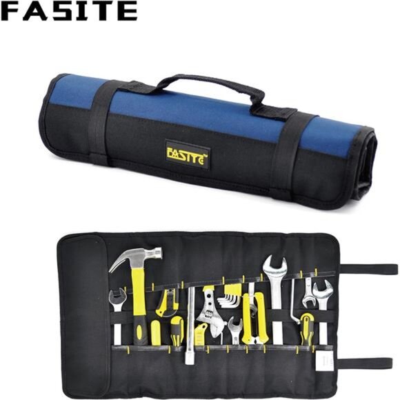 Tool Roll Organizer - 35 Pockets Roll Up Bag Wrench/Pliers Pouch for Craftwork - Picture 6 of 7